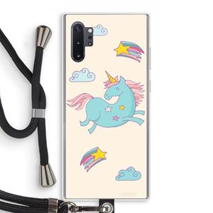 CaseCompany Vliegende eenhoorn: Samsung Galaxy Note 10 Plus Transparant Hoesje met koord