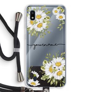 CaseCompany Daisies: Samsung Galaxy A10 Transparant Hoesje met koord