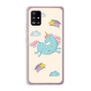 CaseCompany Vliegende eenhoorn: Samsung Galaxy A51 5G Transparant Hoesje