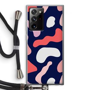 CaseCompany Memphis Shapes Pink: Samsung Galaxy Note 20 Ultra / Note 20 Ultra 5G Transparant Hoesje met koord