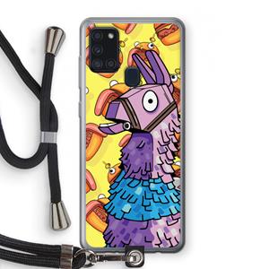 CaseCompany Loot Burger: Samsung Galaxy A21s Transparant Hoesje met koord