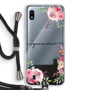 CaseCompany Rozen: Samsung Galaxy A10 Transparant Hoesje met koord