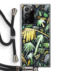 CaseCompany Tropical Palms Dark: Samsung Galaxy Note 20 Ultra / Note 20 Ultra 5G Transparant Hoesje met koord