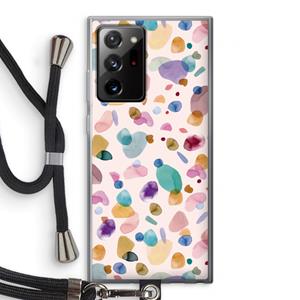 CaseCompany Terrazzo Memphis Pink: Samsung Galaxy Note 20 Ultra / Note 20 Ultra 5G Transparant Hoesje met koord