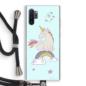 CaseCompany Regenboog eenhoorn: Samsung Galaxy Note 10 Plus Transparant Hoesje met koord