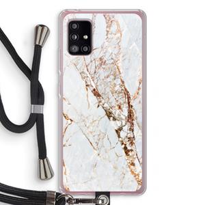 CaseCompany Goud marmer: Samsung Galaxy A51 5G Transparant Hoesje met koord