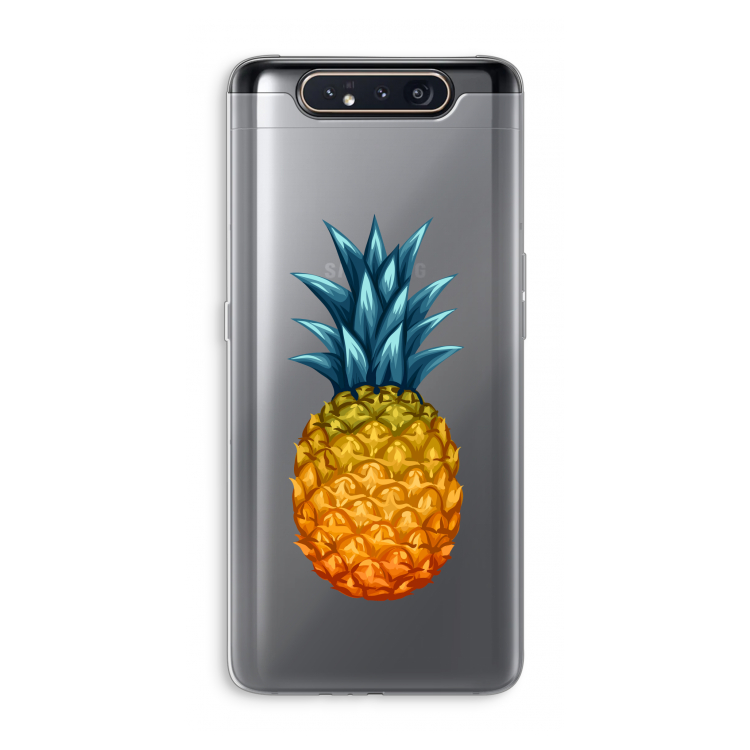 CaseCompany Grote ananas: Samsung Galaxy A80 Transparant Hoesje