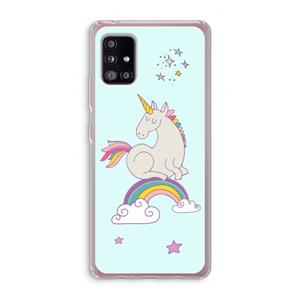 CaseCompany Regenboog eenhoorn: Samsung Galaxy A51 5G Transparant Hoesje