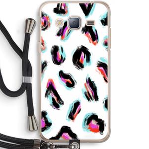 CaseCompany Cheetah color: Samsung Galaxy J3 (2016) Transparant Hoesje met koord