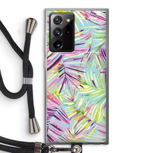 CaseCompany Tropical Palms Blue: Samsung Galaxy Note 20 Ultra / Note 20 Ultra 5G Transparant Hoesje met koord
