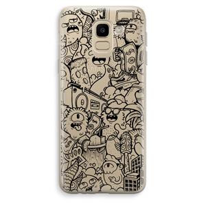 CaseCompany Vexx Black City : Samsung Galaxy J6 (2018) Transparant Hoesje