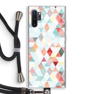 CaseCompany Gekleurde driehoekjes pastel: Samsung Galaxy Note 10 Plus Transparant Hoesje met koord