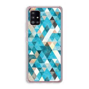 CaseCompany Gekleurde driehoekjes blauw: Samsung Galaxy A51 5G Transparant Hoesje