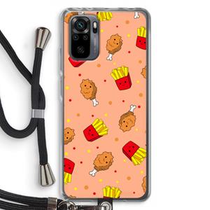 CaseCompany Chicken 'n Fries: Xiaomi Redmi Note 10 Pro Transparant Hoesje met koord