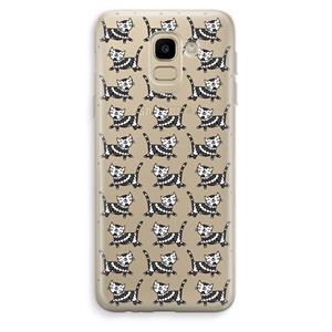CaseCompany Zwarte poes: Samsung Galaxy J6 (2018) Transparant Hoesje