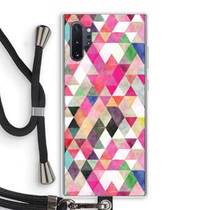 CaseCompany Gekleurde driehoekjes: Samsung Galaxy Note 10 Plus Transparant Hoesje met koord