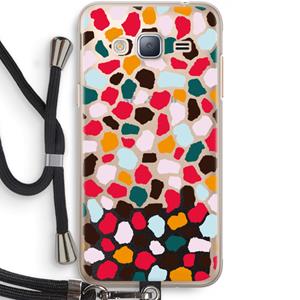 CaseCompany Colored Giraffe: Samsung Galaxy J3 (2016) Transparant Hoesje met koord