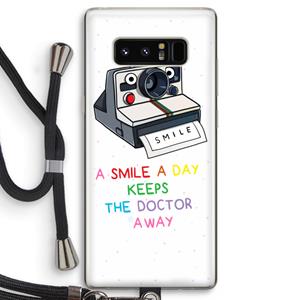 CaseCompany Smile: Samsung Galaxy Note 8 Transparant Hoesje met koord