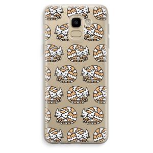 CaseCompany Slapende poes: Samsung Galaxy J6 (2018) Transparant Hoesje