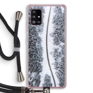 CaseCompany Snøfall: Samsung Galaxy A51 5G Transparant Hoesje met koord