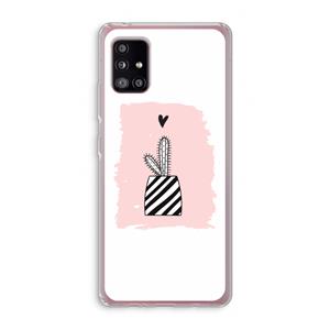 CaseCompany Zwart-wit cactus: Samsung Galaxy A51 5G Transparant Hoesje