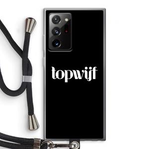 CaseCompany Topwijf Zwart: Samsung Galaxy Note 20 Ultra / Note 20 Ultra 5G Transparant Hoesje met koord