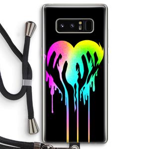 CaseCompany Hold My Heart: Samsung Galaxy Note 8 Transparant Hoesje met koord