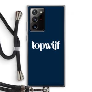 CaseCompany Topwijf Navy: Samsung Galaxy Note 20 Ultra / Note 20 Ultra 5G Transparant Hoesje met koord