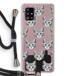CaseCompany Kitten: Samsung Galaxy A51 5G Transparant Hoesje met koord
