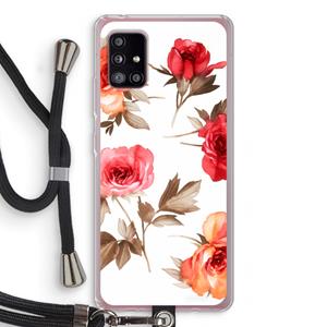 CaseCompany Roosjes: Samsung Galaxy A51 5G Transparant Hoesje met koord