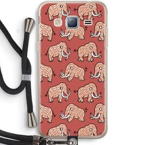 CaseCompany Mammoet: Samsung Galaxy J3 (2016) Transparant Hoesje met koord
