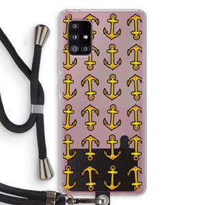 CaseCompany Musketon Anchor: Samsung Galaxy A51 5G Transparant Hoesje met koord