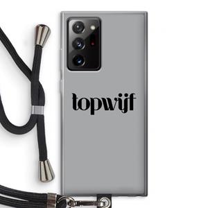 CaseCompany Topwijf Grijs Zwart: Samsung Galaxy Note 20 Ultra / Note 20 Ultra 5G Transparant Hoesje met koord