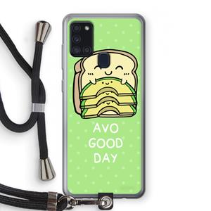 CaseCompany Avo Good Day: Samsung Galaxy A21s Transparant Hoesje met koord