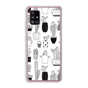 CaseCompany Cactusmotief: Samsung Galaxy A51 5G Transparant Hoesje