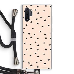 CaseCompany Kleine kattenkopjes: Samsung Galaxy Note 10 Plus Transparant Hoesje met koord