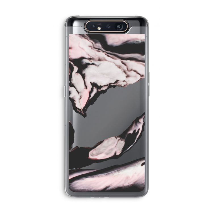 CaseCompany Roze stroom: Samsung Galaxy A80 Transparant Hoesje