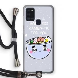 CaseCompany I'm A Hopeless Ramen-Tic For You: Samsung Galaxy A21s Transparant Hoesje met koord