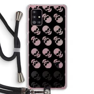CaseCompany Musketon Skulls: Samsung Galaxy A51 5G Transparant Hoesje met koord