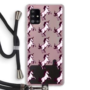 CaseCompany Musketon Unicorn: Samsung Galaxy A51 5G Transparant Hoesje met koord