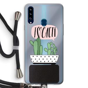 CaseCompany I love cacti: Samsung Galaxy A20s Transparant Hoesje met koord