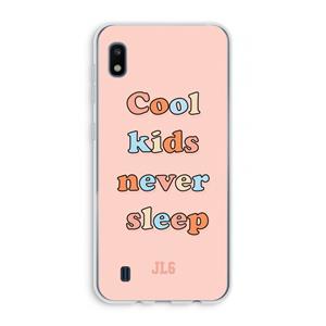 CaseCompany Cool Kids Never Sleep: Samsung Galaxy A10 Transparant Hoesje