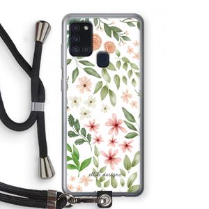 CaseCompany Botanical sweet flower heaven: Samsung Galaxy A21s Transparant Hoesje met koord