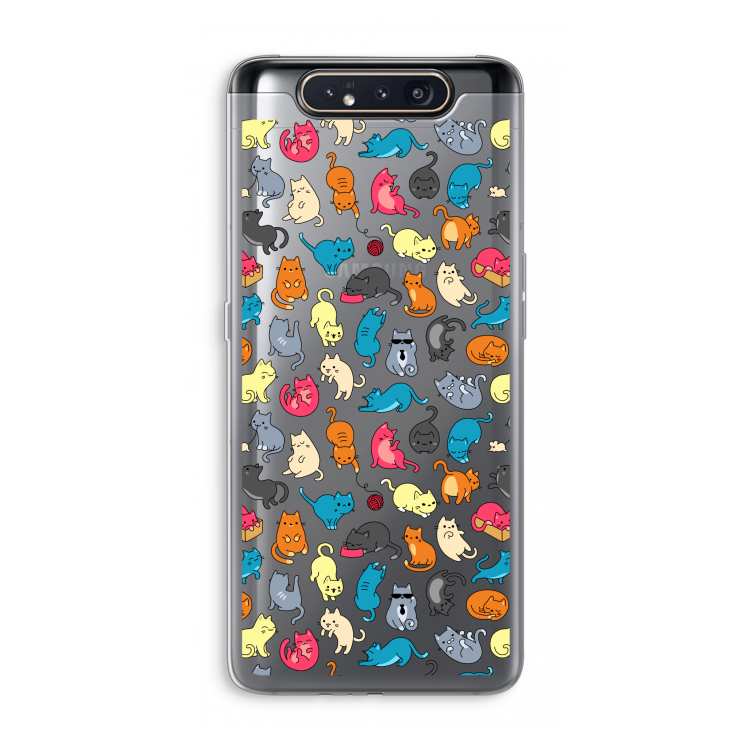 CaseCompany Kleurrijke katten: Samsung Galaxy A80 Transparant Hoesje