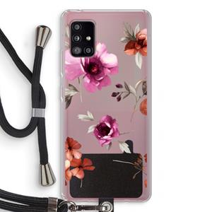 CaseCompany Geschilderde bloemen: Samsung Galaxy A51 5G Transparant Hoesje met koord