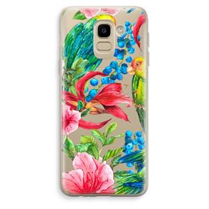 CaseCompany Papegaaien: Samsung Galaxy J6 (2018) Transparant Hoesje