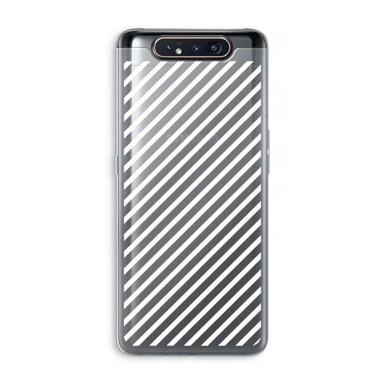 CaseCompany Strepen zwart-wit: Samsung Galaxy A80 Transparant Hoesje
