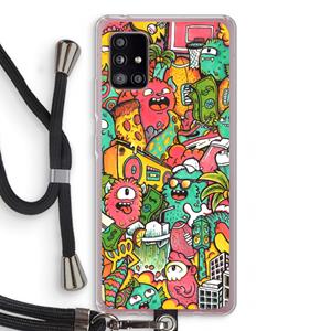 CaseCompany Vexx City: Samsung Galaxy A51 5G Transparant Hoesje met koord