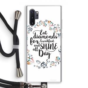 CaseCompany Diamonds: Samsung Galaxy Note 10 Plus Transparant Hoesje met koord
