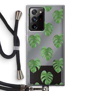 CaseCompany Monstera leaves: Samsung Galaxy Note 20 Ultra / Note 20 Ultra 5G Transparant Hoesje met koord
